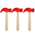 3pcs Wooden Hammer Toys Pretend Play Hammers Maintenance Tools Wooden