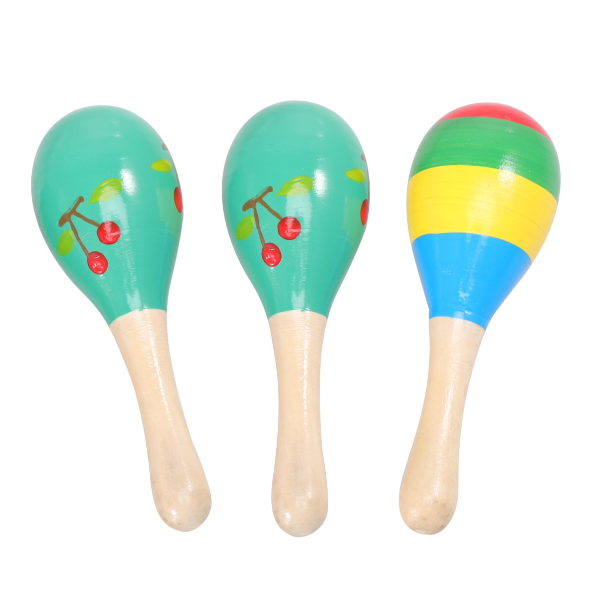 3pcs Wooden Maracas Toy Early Education Vocal Music Toys Small Size