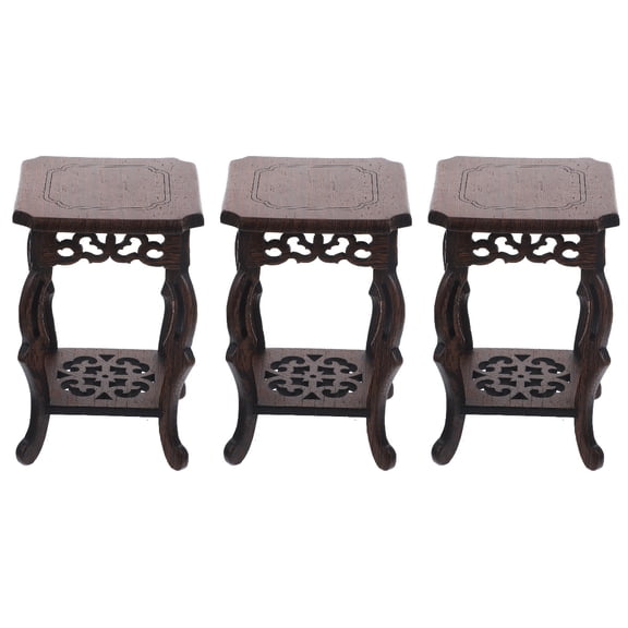 3pcs Wooden Plant Stand Plant Holder Flower Pot Display Stand Base Succulent Pot Base Holder
