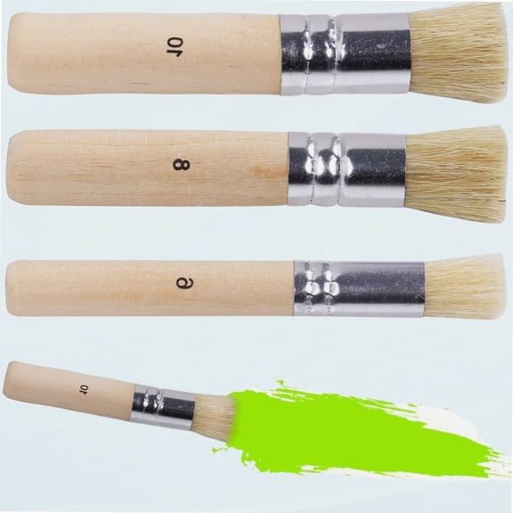 3pcs Wooden Stencil Brushes Pure Natural Stencil Brushes Paint Brushes for Acrylic Oil Watercolor Painting Craft Craft Project 3 Sizes