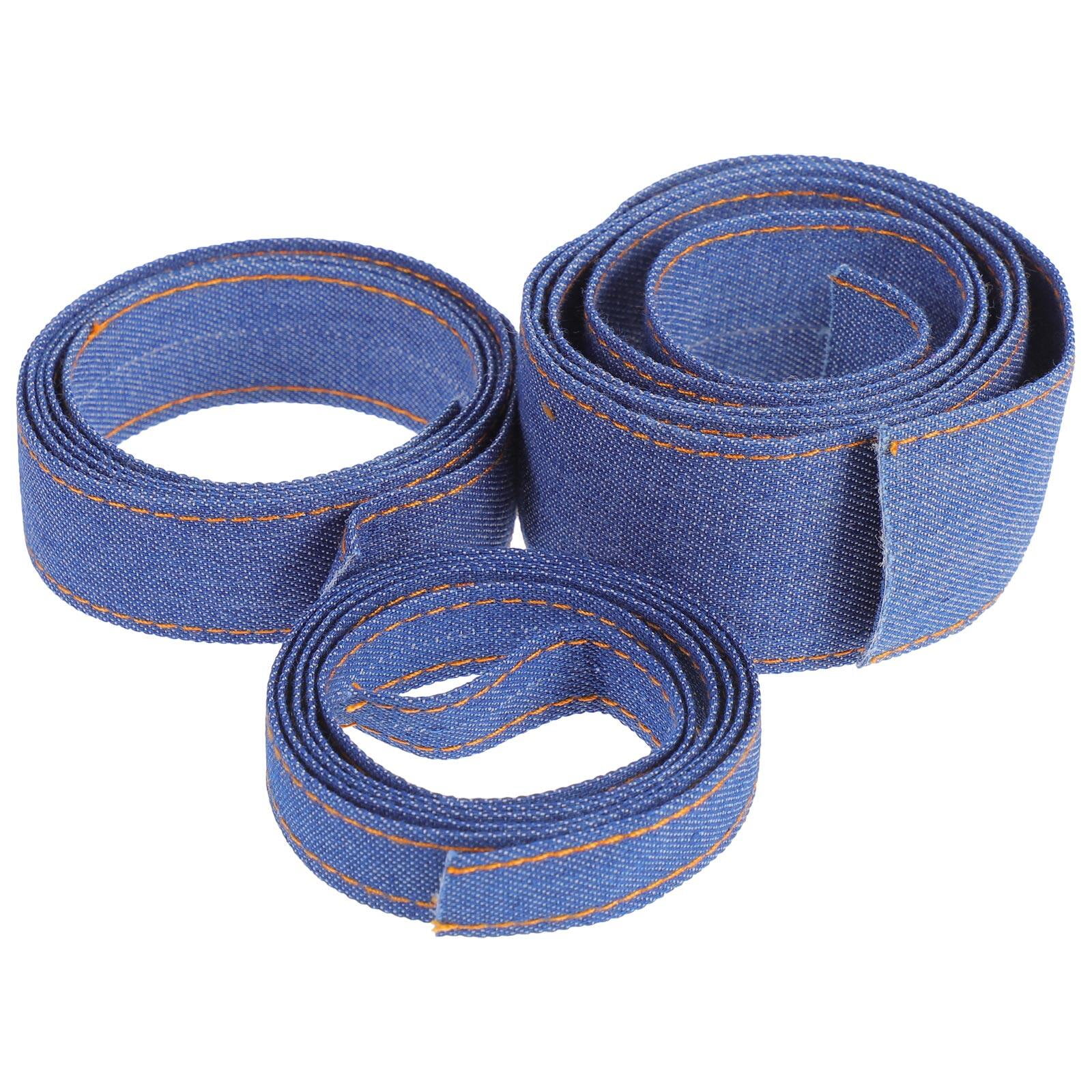 3pcs Yards Stitch Denim Ribbon Layering Cloth Fabric Jeans Bows Ribbon ...
