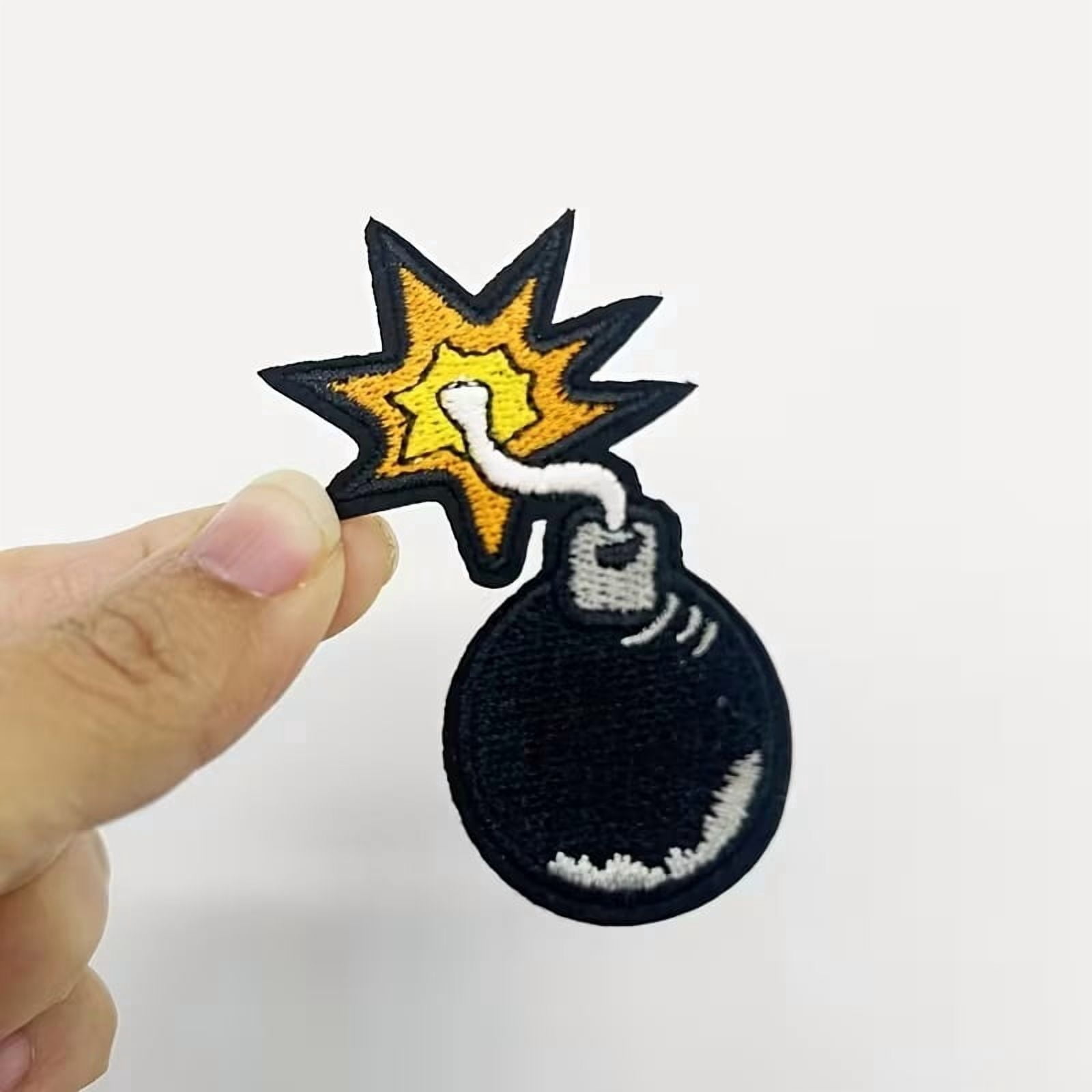 3pcs black bomb DIY fabric jeans patch clothing down jacket decorative patch embroidery hot stamping badge