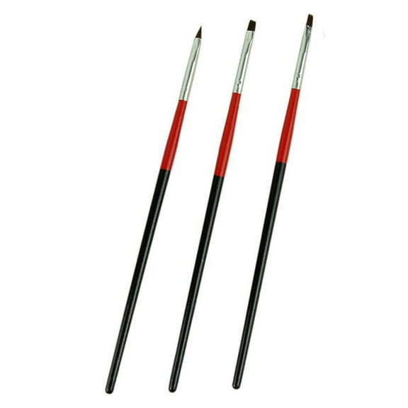 3pcs/lot Red Soft and Pen Brushes Tool Set Hard Gel Brush for Nail Nail Scrub Brushes Push Liner Brush Solid Brush Soap Size 8 Brush for Acrylic Nails Dampen Dish for Acrylic Nails Nail Brush Eco