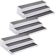 Set of 3 Non-Skid 3-Tier Spice Rack Organizer for Cabinet with Non-Skid Surface, Plastic Shelf, Kitchen Spice Storage & Pantry Organization