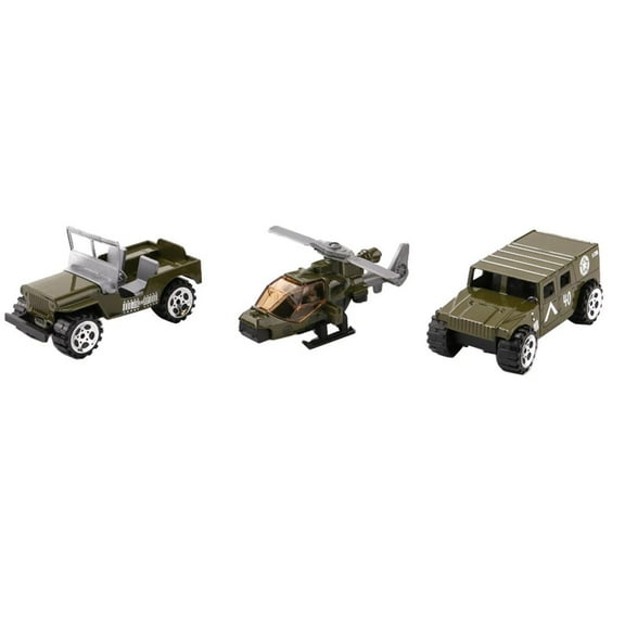 3pcs/set 1:64 Car Battlefield Car Helicopter Model Toy Soldier Figures Playset War Game Men