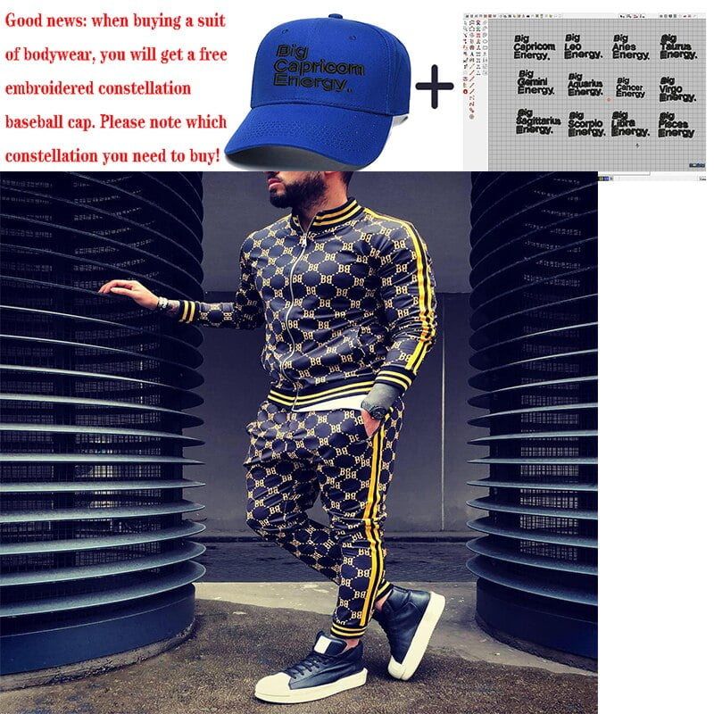 3pcs Set 2022 New Gyms Men's Sets Tracksuit Men's Jackets+pants+hat 