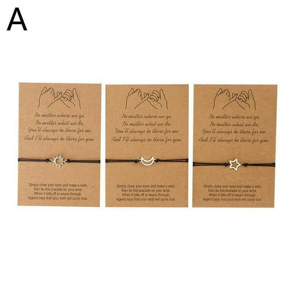 3pcs/set Best Good Friend Bracelet Friendship Letter Card Gift Bead Best Friend Gay Love Triangle Present New I3P2