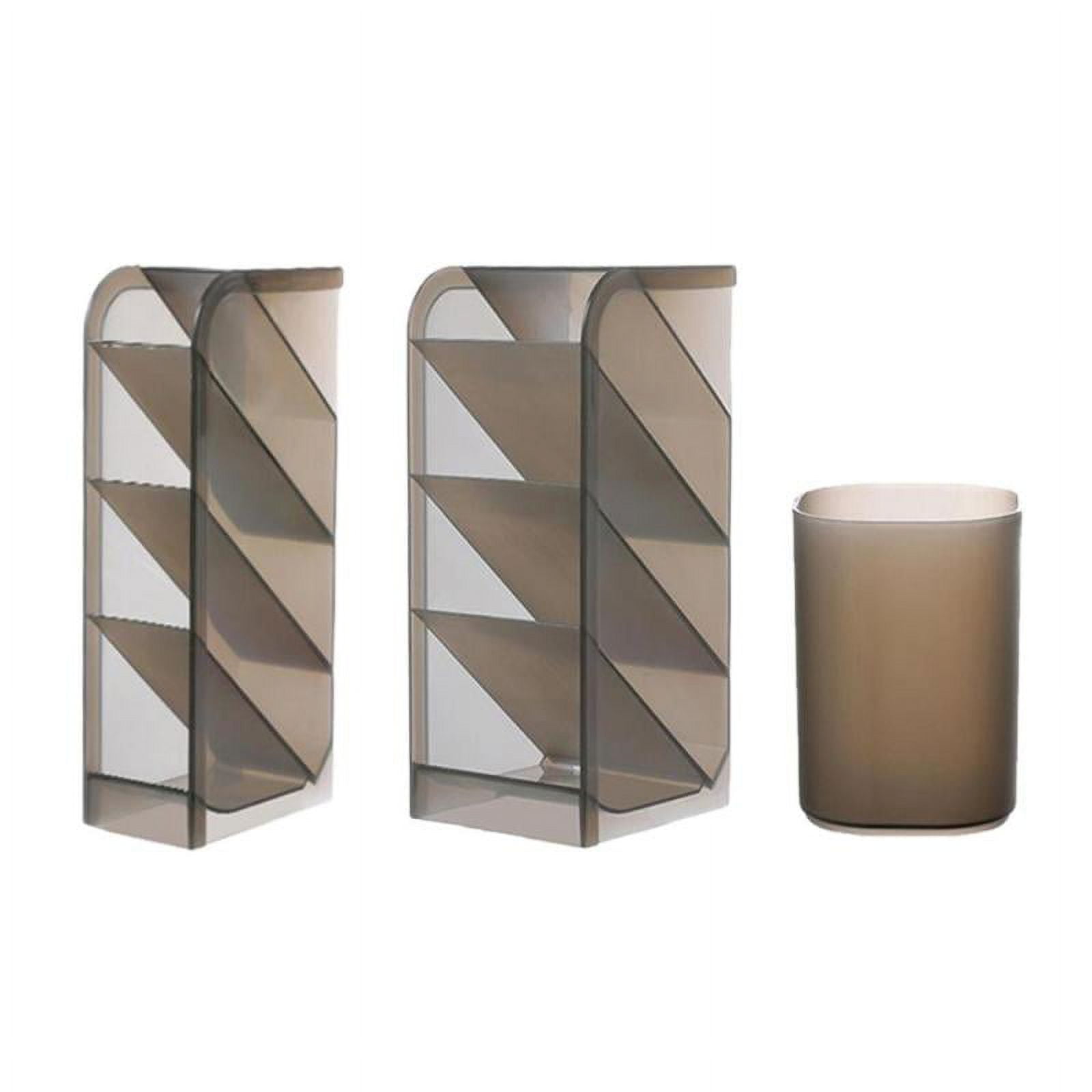 3pcs/set Clear Desktop Organizer Pen Holder Shelf Rack For Home School