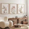 thumbnail image 1 of 3pcs/set Cute Bunny and Wildflower Watercolor Prints, Art Deco, Classic, Modern Style, Spring and Winter Season, Bedroom, Dining Room, Recommended Room, Indoor Usage, Portrait Orientation, Frameless, 1 of 4