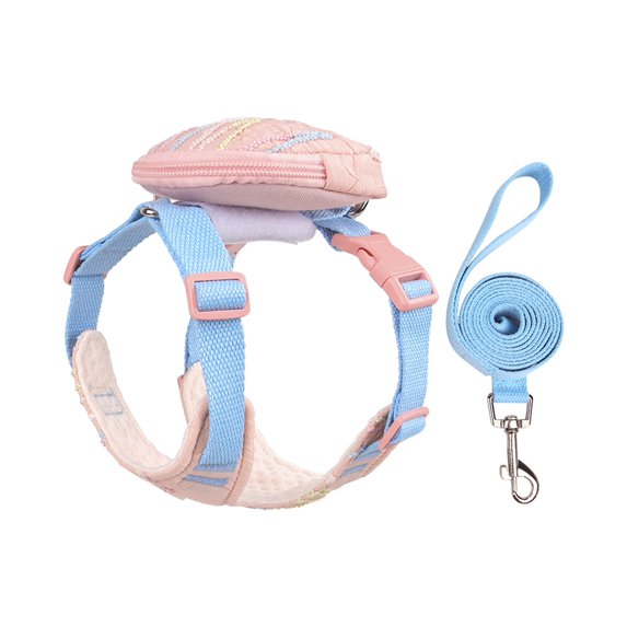 3pcs/set, Dog Vest Harness and Leash Set with Cute Poop Bag Holder, No Pull Escape Proof Breathable Mesh Dog Harness,Fit Walking Small Dogs, Cats