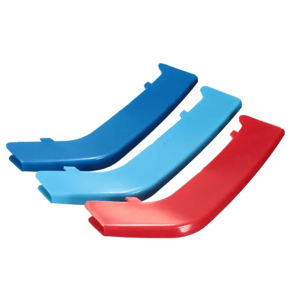 3pcs/set For BMW 3 Series F30 2013- 2018 M Color ABS Kidney Grill Bar Grille Covers Decal Strip Clip Fits 8 Slats Only