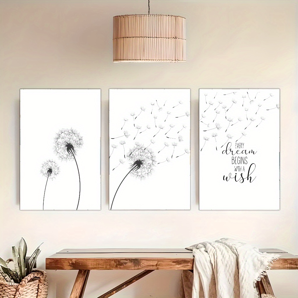 3pcs/set Framed Creative Canvas, Modern Living Artistic Expression of ...