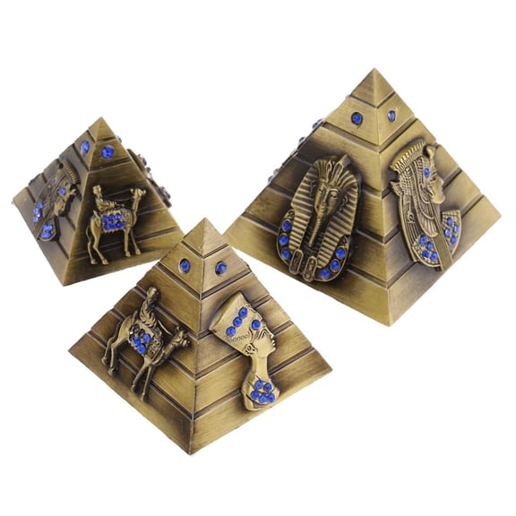 3pcs/set Metal Pyramids Architectural Souvenir Keepsake Urn Decor