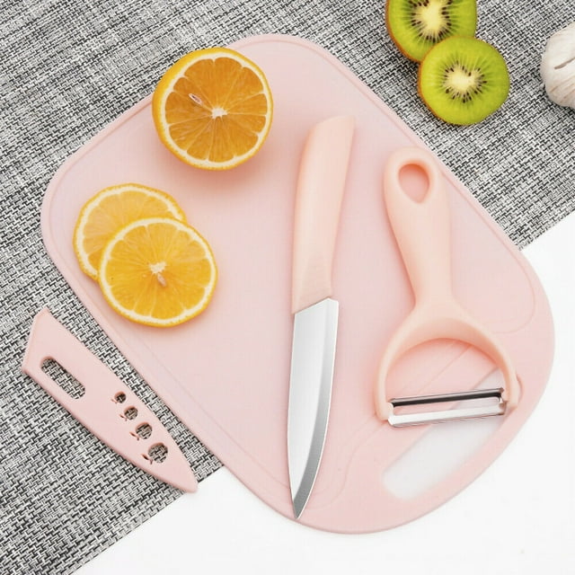 3pcs/set Mini Kitchen Chopping Cutting Board Fruit Food Knives Peeler Tools