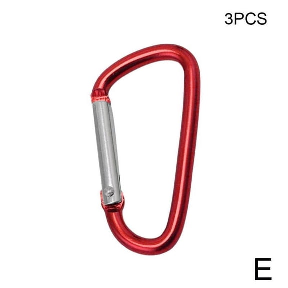 3pcs/set Outdoor Climbing Alloy D Shape Buckle Carabiner Survial Clip Climb Hook Backpack Buckle Chain Chain