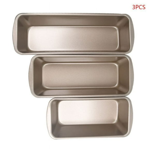 3pcs/set Rectangle Loaf Pan Toast Bread Cake Mold Carbon Steel Pastry Mould DIY Non Stick Baking Supplies