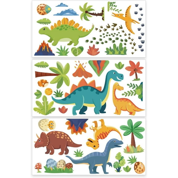 3pcs/set Rub on Transfers for Furniture and Crafts 12x6 inch Dinosaur Decor Transfer Stickers Cartoon Animal Rub on Decals for Wood Furniture Scrapbooking Home Decorations