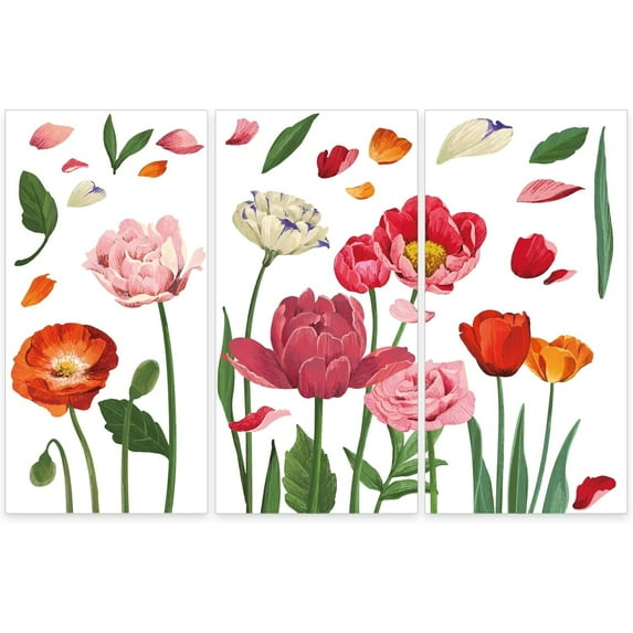 3pcs/set Rub on Transfers for Furniture and Crafts 6x12 inch Flower Decor Transfer Stickers Plant Rub on Decals for Wood Furniture Scrapbooking Home Decorations