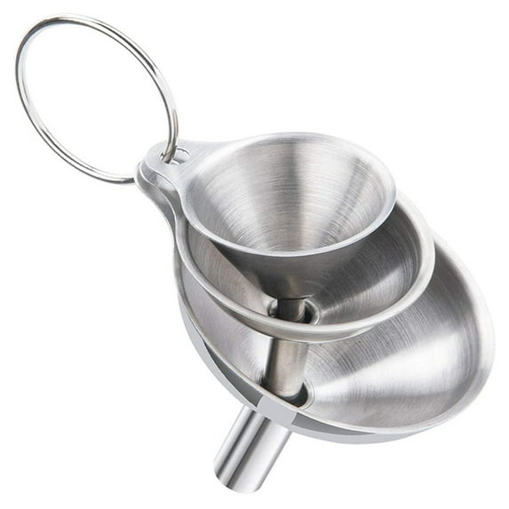 3pcs/set Stainless Steel Funnel Liquid Dispenser Kitchen Funnel Set Household