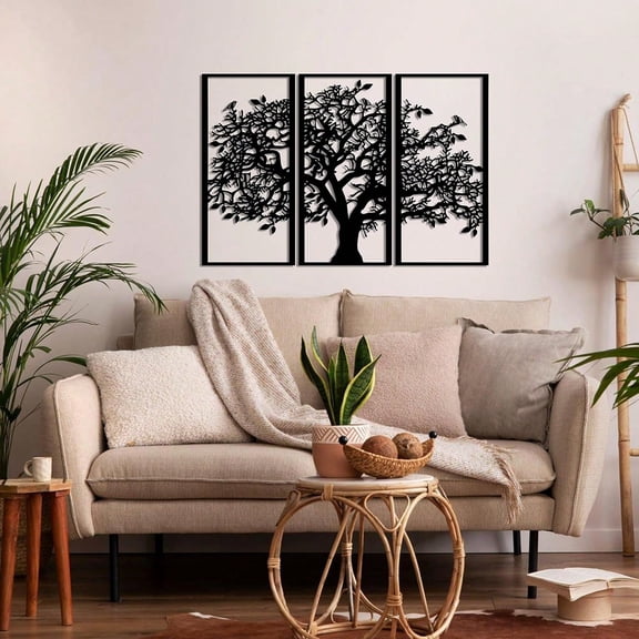 3pcs/set Tree of Life Metal Wall Decor, suitable for home, bedroom and living room decoration. Tree of Life Iron Art, Modern Design Metal Wall Decor, Kit Metal Home Decor