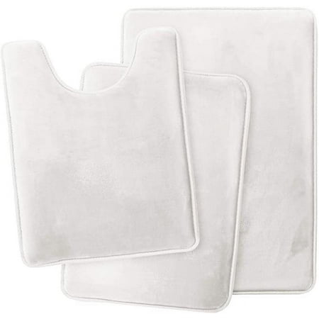 3pcs/set Velvet Bath Rugs Set Super Soft Non-slip Comfortable Bath Mats Rug Carpet Set for Bathroom Absorbent Washable Rug Toilet Floor Mat