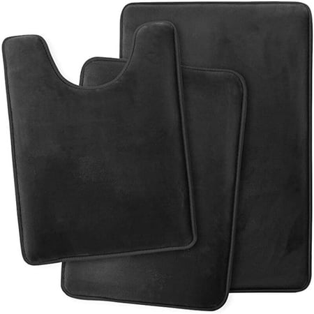 3pcs/set Velvet Bath Rugs Set Super Soft Non-slip Comfortable Bath Mats Rug Carpet Set for Bathroom Absorbent Washable Rug Toilet Floor Mat