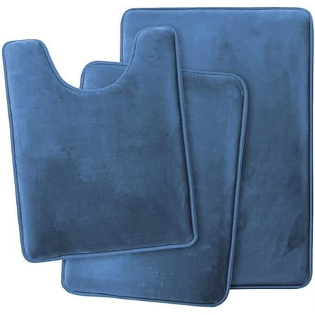 3pcs/set Velvet Bath Rugs Set Super Soft Non-slip Comfortable Bath Mats Rug Carpet Set for Bathroom Absorbent Washable Rug Toilet Floor Mat