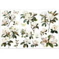 thumbnail image 1 of 3pcs/set White Magnolia Rub on Transfers for Crafts and Furniture 6x12 inch Flower Decor Transfer Stickers Vintage Floral Transfers for Wood Furniture Scrapbooking Home Decorations, 1 of 9