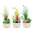 thumbnail image 1 of 3pcs simulation with buds, grass, succulent combination, bonsai simulation flower, artificial plant, creative home decoration, 1 of 5