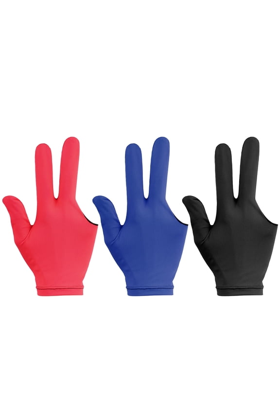 3pcs6pcs 3-finger Cue Gloves Elastic Open Pool Gloves for Left Hands and Right Hands