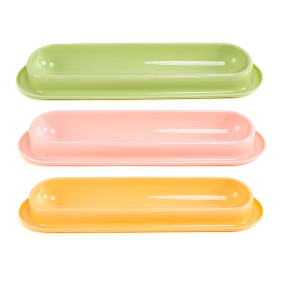3piece Cats Feeding Bowl Set for Synchronously Meals Trend Color Plate for Multiple Cats Owners Managing Efficiently
