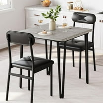 3piece Dining Table Set for 2, Kitchen Table with Upholstered 2 Chairs for Kitchen Room and Small Spaces