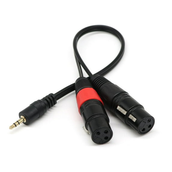 3pin 2 XLR Female to 3.5mm 1/8'' TRS Male Plug Stereo Audio Cable Adapter Cord