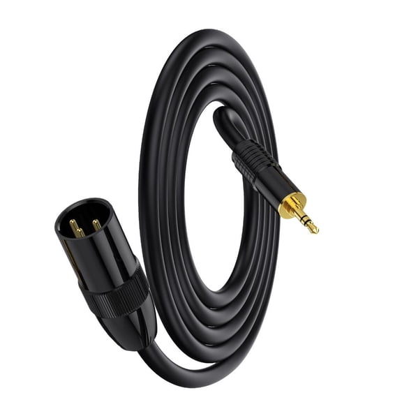3pin to 3.5mm (1/8inch) Stereo Microphone Cable for Camcorders, Amplifiers,Cameras, Computer Recording Device