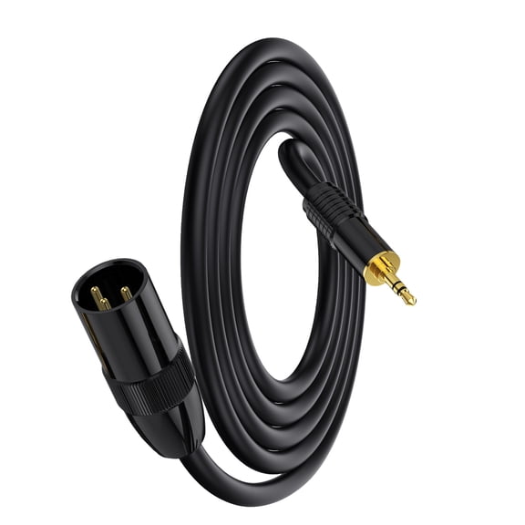 3pin to 3.5mm Cable, Unbalanced Female 3pin to 1/8inch Stereo Microphone Cable Mic Cord for Cellphone