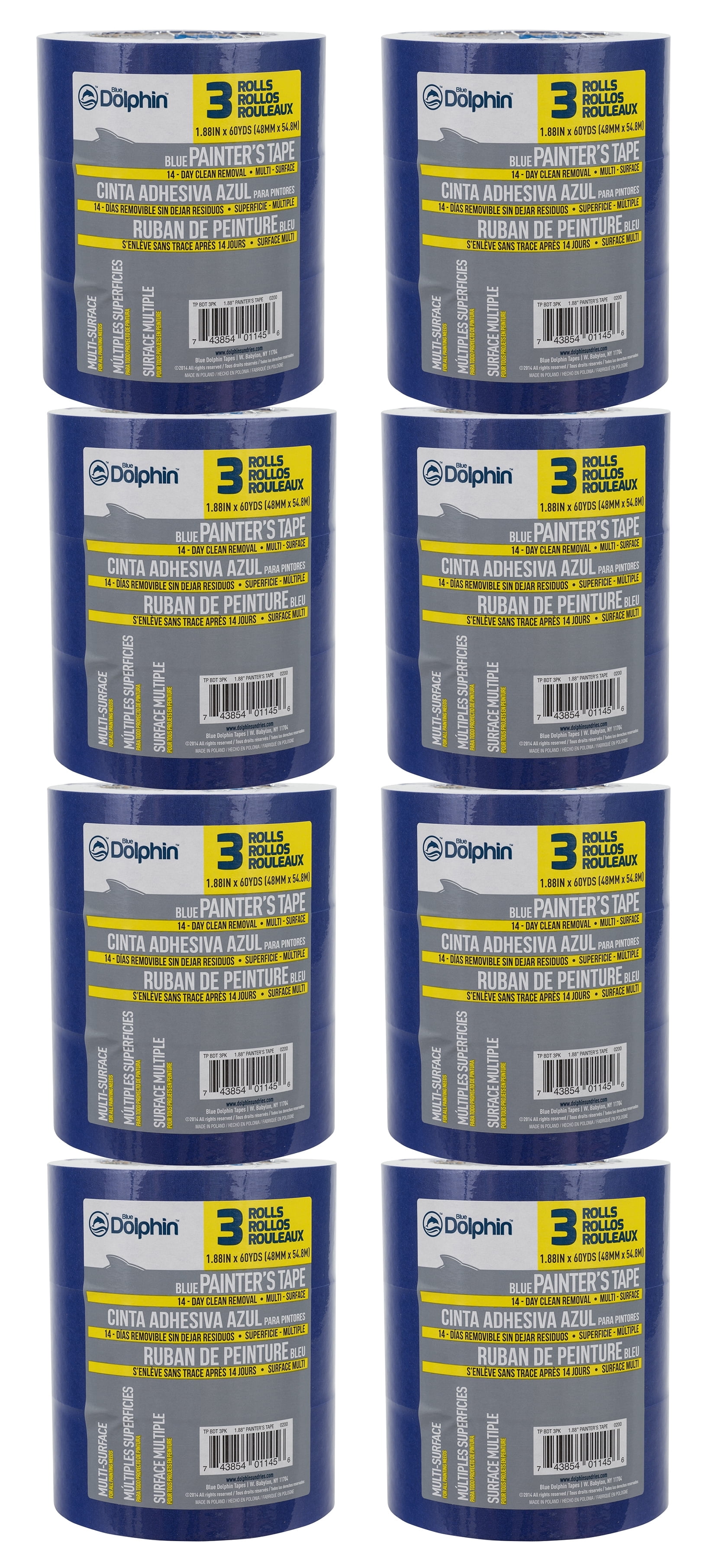 Painter's Blue Tape 3-Pack 1.88 in. x 60 Yards, 8 Count