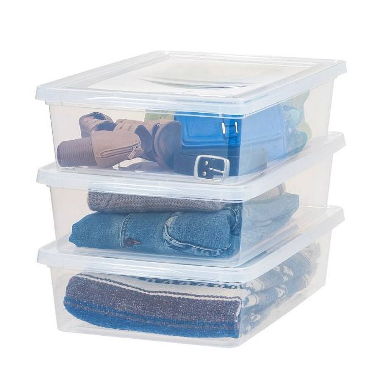 3pk 28qt Clear Underbed Storage Bins with Snap Lids