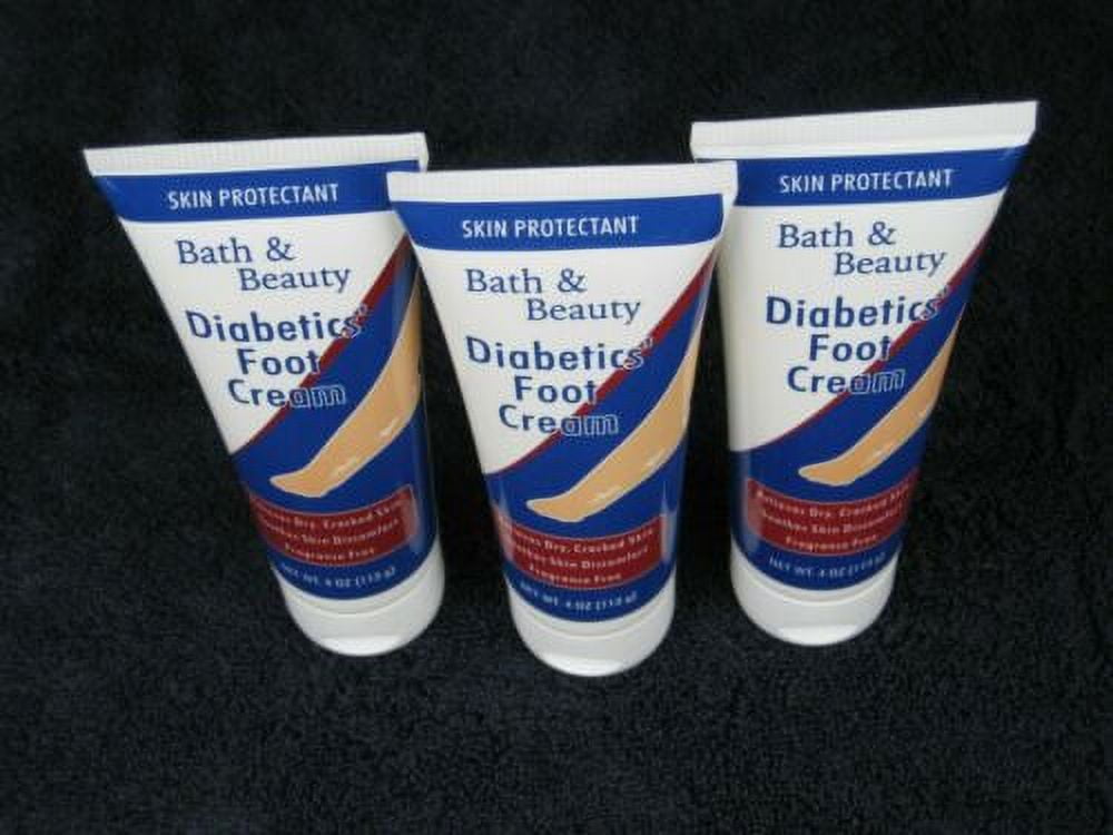 3pk Bath & Beauty Diabetics Foot Cream Sealed (3) x 4 oz each Damaged Skin, Dryness