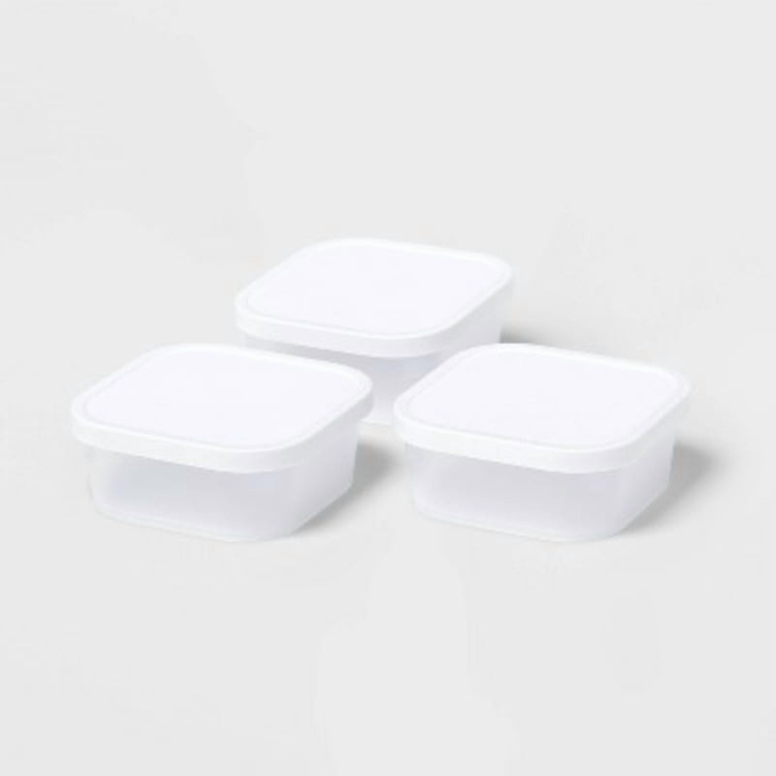 3pk Click in Place 13oz Shallow Insert Storage Containers White and ...