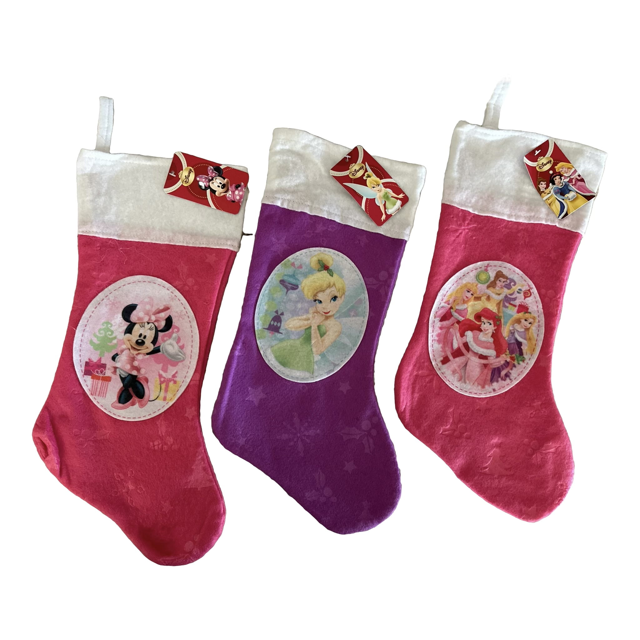 3pk Disney Christmas Stocking Minnie Mouse Princess Tinkerbell