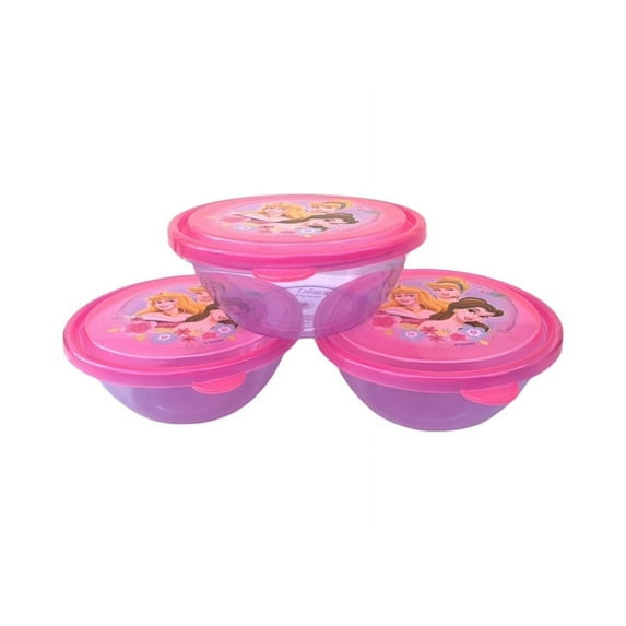 3pk Disney Princesses Reusable Bowls with lid