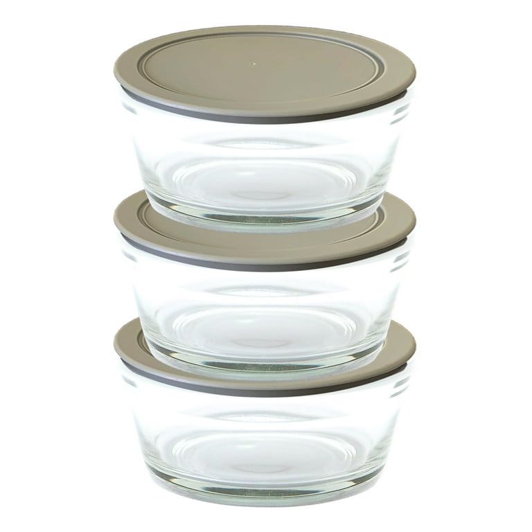 3pk Farberware 2 Cup Glass Food Storage Bowls – Airtight Lids