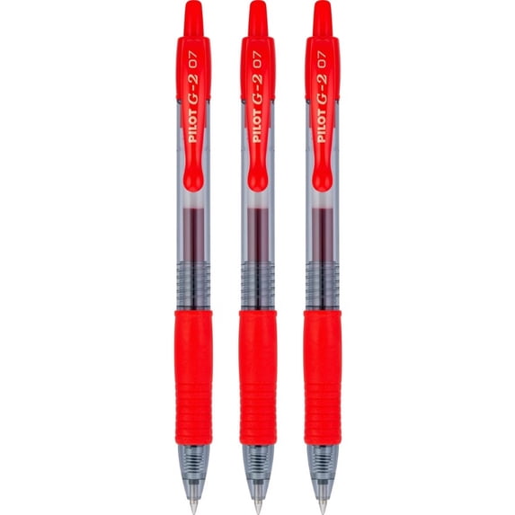 3pk G2 Gel Pens Fine Point 0.7mm Red Ink - Walmart.com