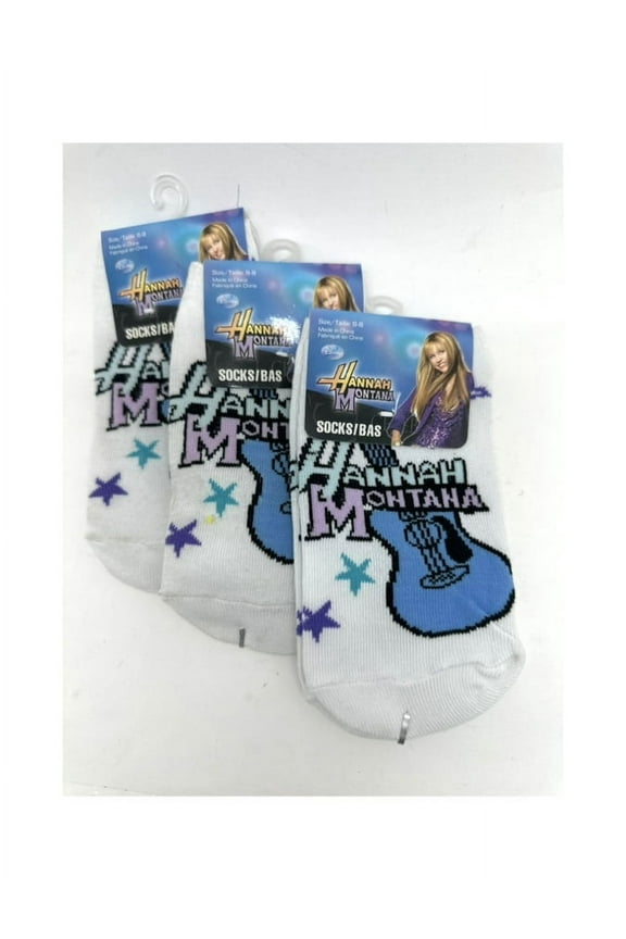 3pk Hannah Montana girl's lowcut ankle socks (size 6-8)