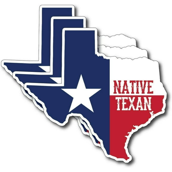 3pk Native Texas Texan State Flag Vinyl Decal Bumper Sticker Truck Car Window 3M