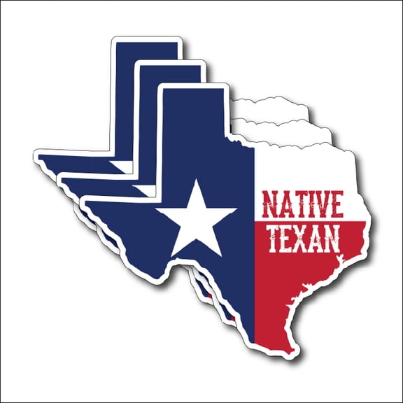3pk Native Texas Texan State Flag Vinyl Decal Bumper Sticker Truck Car Window 3M