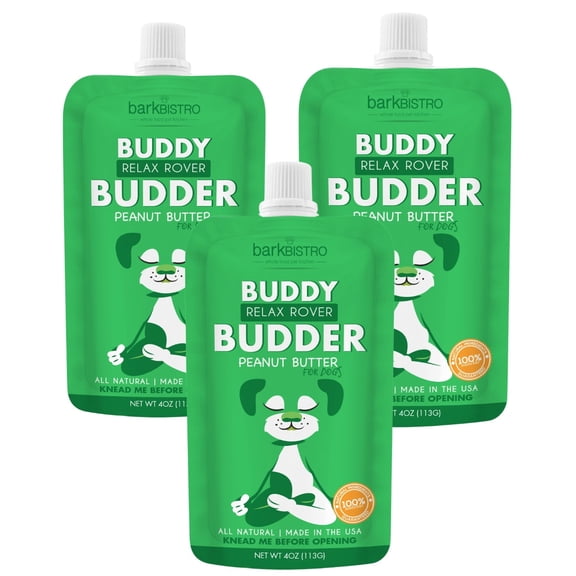 3pk Relax Rover Buddy Budder, Calming Peanut Butter, 100% Natural Dog Peanut Butter