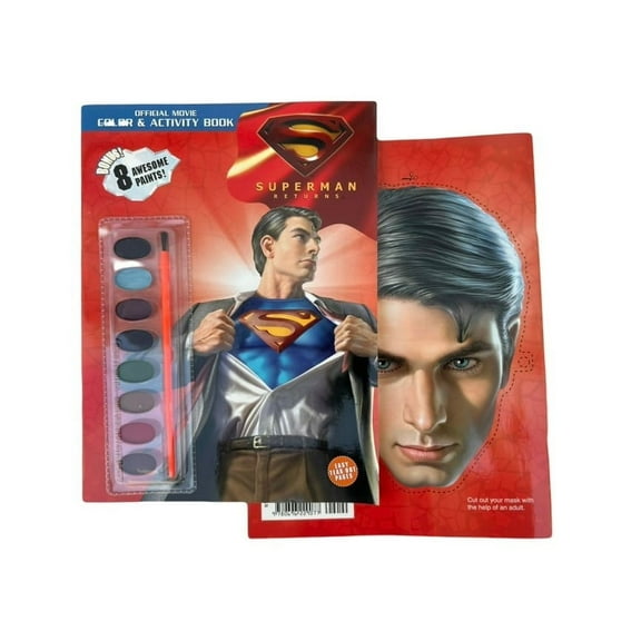 3pk Superman Returns Color & Activity Books With Bonus Paints