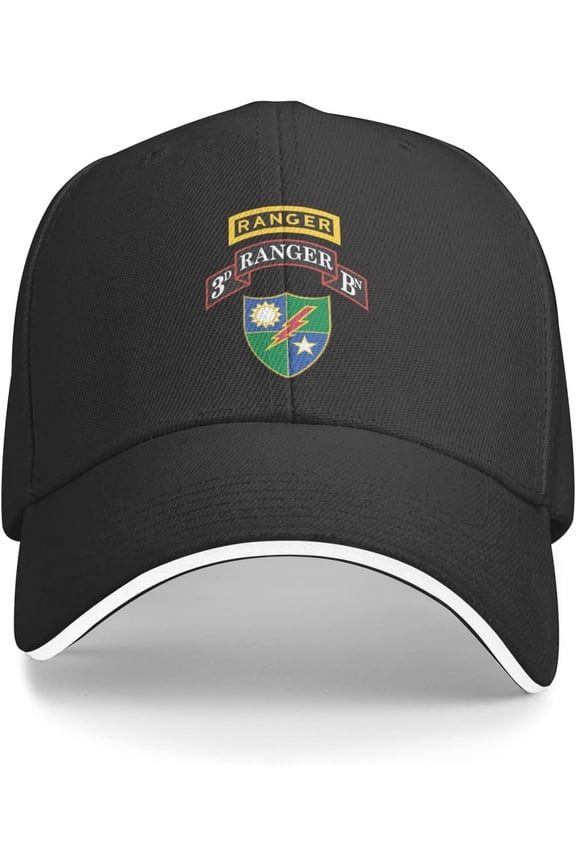 3rd Battalion, 75th Ranger Regiment with Ranger Tab Adjustable Baseball Cap Unisex Sandwich Dad Hat Golf Hat