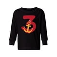 thumbnail image 1 of 3rd Birthday Anchor Toddler Long Sleeve Shirt I'm Three Boys Shirt Girls T-Shirt Anchor Three Kids T-Shirt, 1 of 4